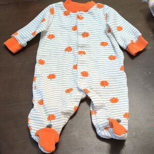 Carter's Orange and White Striped Pumpkin Sleeper
